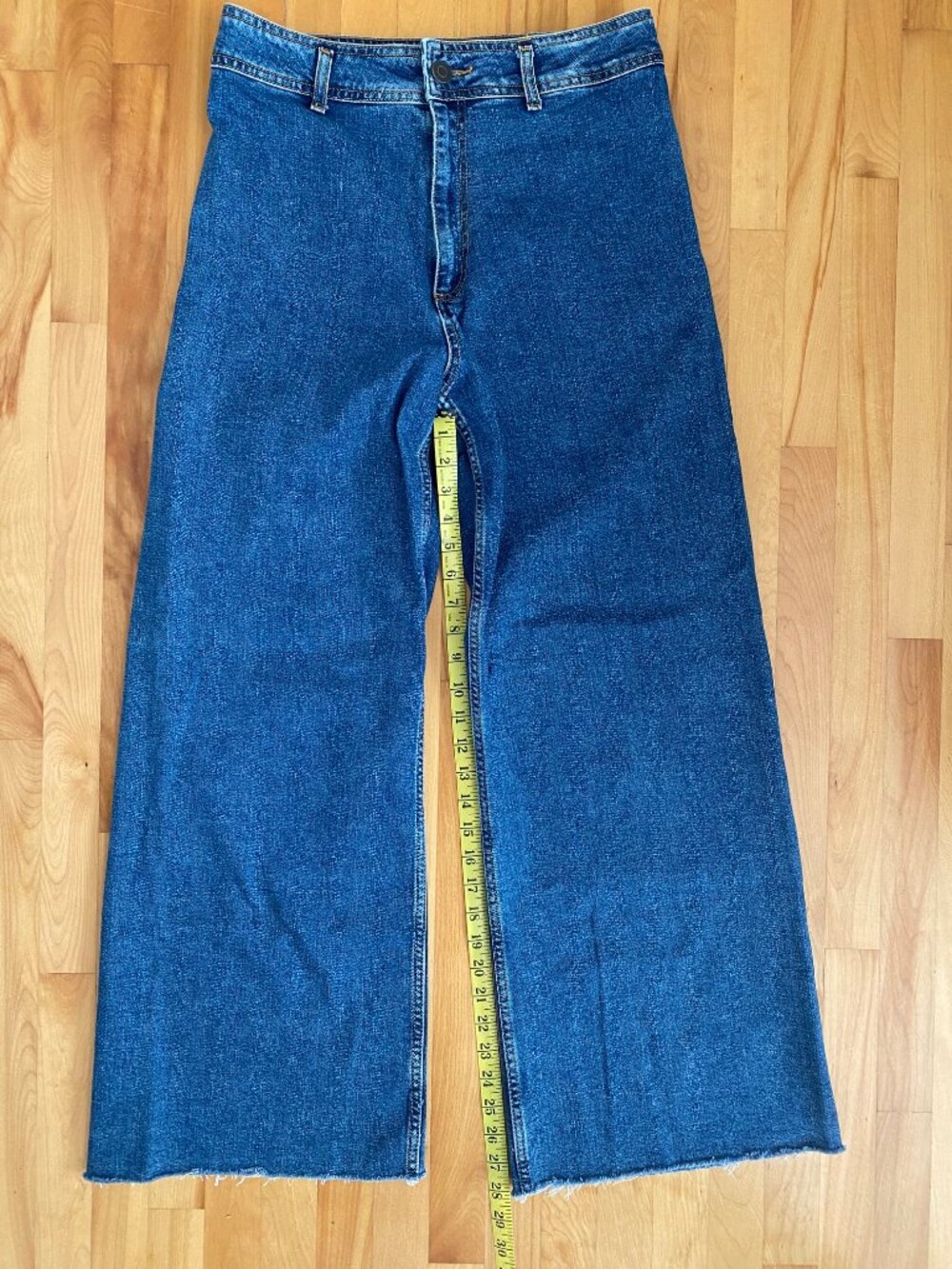 Women Bleu Stretch Zara Jeans High Waist Large Legs Size 10